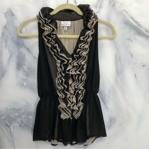 Robert Rodriquez for Target Black and Tan V neck blouse